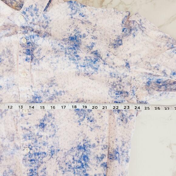 Coofandy Pink Blue Tie Dye Long Sleeve Button Up Shirt Size XXL - Picture 5 of 9